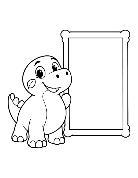Stompwick beside an empty frame to draw in
